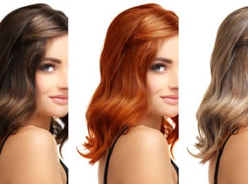 Femme avec différente couleurs de cheveux